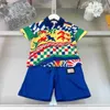 Brand tracksuits baby casual suit child T-shirt set Size 100-160 kids Color full printing Short sleeved Polo and shorts 24Feb20