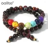 Strand OAIITE 6mm haute qualité pierre naturelle rouge oeil de tigre Bracelet pour le courage Cause 7 Chakra énergie hommes et femmes