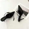 Dress Shoes 7cm Or 9cm High Heels Women Pointed Toe Slingback Black Patent Leather Ladies Office Pumps Summer Sexy Cross Stiletto