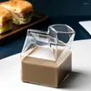 Vinglasögon Halva pint mjölkkartong Glass Cup Creative Mini Creamer Jug Box