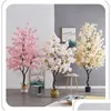 Fleurs décoratives couronnes à la maison décoration artificielle fausse plante de mariage fleur de mariage fleur cerise fleurs d'arbre ornements de bonsaï pour la décoration li dh2ef