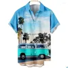 Мужские футболки Мужские футболки 2023 Лето Гавайи с коротким рукавом с 3D принтом цветов Повседневная рубашка для социальных сетей Топ вечерний стиль отпуска Tropic Dhiae