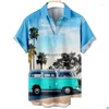 Homens camisetas Mens Camisetas 2023 Verão Hawaii Manga Curta 3D Impresso Flor Casual Camisa Social Top Noite Férias Estilo Tropic Dhiae