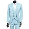 Costumes masculins pour hommes Suit 3 pièces à deux bouton affaires ajustement décontracté banquet de mariage approprié et robes de soirée veste gilet avec pantalon