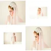 Bridal Veils Sell Jiet Cap Two Layer Wedding Veil Fingertip Length Cut Edge Bridal Applique With Comb 189A5295864 Drop Delivery Weddin Otvfa