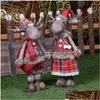 Dekoracje świąteczne Wyszyte lalki Święty Święty Święto Snowman Reindeer Toys Xmas Figurines Dift for Kid Navidad Tree Ornament 211069m Dhyjf