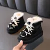 Zimowe dzieci buty śnieżne komfort ciepły pluszowy maluch chłopców buty bez pośpieżu butów dla dzieci bawełniane buty rozmiar 18-30 240219