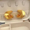 Stud Earrings French Retro Spiral Metal Geometry For Women Simple Fashion High Class Plating 18k Gold Jewelry Wholesale