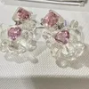 Boucles d'oreilles bijoux acrylique strass coeur de pêche pour les femmes mode corée charme mignon esthétique cadeau 299B