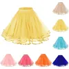 Scenkläder vintage tyllkjol kvinnor en linje stretchig mini blossade casual elegant kort tutu balett mesh petticoat skater kjolar