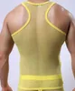 Men's Tank Tops New Mens Sexy Mesh Tank Tops Mesh Hole Net Transparent Underwear Undershirts Vest Just TopL2402