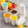 Gobelets jetables Pailles Gobelets en papier blanc jetables Boisson Boire du café Thé Tasse de lait Accessoires de boisson Livraison directe Maison Jardin Dhgqd