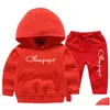 Kläder sätter barn baby pojkar flickor märke tryck hoodies casual stil lös svettbyxor vårtoppar barns droppleverans barn mat dhru2