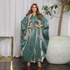 Этническая одежда, летнее кимоно, абайи для женщин, скромная мусульманская марокканская мода в Дубае, повседневная открытая Абая, шелковый атлас, Корбан, Ид Аль Адха 2024