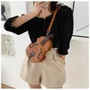 Sacos escolares interessantes marrom violino em forma de bolsa de ombro para adolescentes e menina moda mochila viagem multi-propósito pu couro