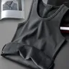 Mens Tank Tops Quick-drying Vest Ultra-thick Fleece Lined Top Windproof Warm Thermal Base Layer Undershirt for Men Solid Color