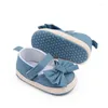 Chaussures de premiers pas pour bébés filles, semelles souples antidérapantes, nœud papillon, mode extérieur, couleur unie, chaussures de princesse pour bébés nés