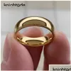 Band Rings Band Rings Classic Gold Color Wedding Ring Tungsten Carbide Women Men Engagement Gift Jewelry Dome Polerad Gravering 21071 DHHXX