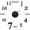 Wall Clocks Frameless DIY Clock Modern Silent Mirror Sticker Large For Bedroom Living Room Office (