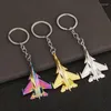 Keychains 100pcs/lot Metal Plane Keyholders Creative Zinc Alloy Aircraft Key Chains