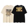 Galeries Dept Harajuku 23ss Vintage Washed Gold Stamp Lettres Migos Imprimé T-shirt Lâche Surdimensionné Hip Hop Unisexe Manches Courtes Tees Fdf YM9D O9IO