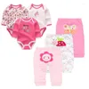 Kleidung Sets Mode Baby Mädchen Kleidung Langarm Overall Bodys Hosen 6 Teile/los Kleinkind Jungen Set