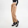 Coreano primavera e outono nova malha calças casuais femininas soltas cintura alta perna larga rabanete calças