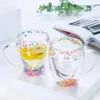 Wine Glasses Handle Transparent With Wall Coffee Cup Fillings Cups Breakfast 1pc Glitters Drink Tea Double Glass Star Insulated