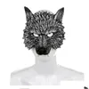 Máscaras de festa Halloween 3D Wolf Máscara Cosplay Horror Masque Decoração Acessórios Gc1412262N Drop Delivery Home Garden Festivo Suprimentos Dhk8y