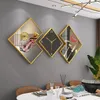 Relógios de parede Tuda Sala de estar Decoração Elegante Atmosfera Silenciosa Relógio Restaurante Moderno Criativo Rhombus Cristal Porcelana Pintura