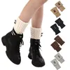 Women Socks Wool Warm Boot Covers Cuffs Knitted Ankle Toppers Short Leg Warmers Fashion Rhombus Stretchy Solid