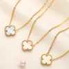 NEW designer necklace jewelry Clover Pendant Necklaces Gold Flower Necklace Chain for womens gift