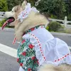 Vêtements de chien Vêtements de chat Maid Cosplay Outfit Plus de dentelle avec chapeau Kawaii Chats Chiens Pet Halloween Costume Jupe Drop