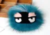 New Fashion trendy luxury designer cute lovely hand made real fur little moster cartoon handbag charms car keychains 20 colors5754369