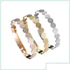 Bangle Stainless Steel San Benito Medal Bracelet For Women Rose Gold/Gold/Sier Color Metal St Benedict Adjustable Drop Delive Delive Dhpa9