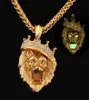 Glow in the Dark Crown Lion Tiger Wisiant Naszyjniki Złote Kolor Rock Zwierzę Naszyjniki dla kobiet mężczyzn Jewelry4246823