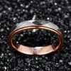 NUNCAD 4mm Tungsten Carbide Ring Surface Polished Rhombus Shaped Batch Rose Gold Plating Side Step Wedding Ring T197R 240220