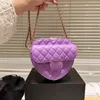 Bolso de diseñador Cadena de amor Bolso de hombro C Cartera a cuadros Hilo de terciopelo Letra doble Color sólido Bolsos de cuero Cintura Raya para mujer Lux