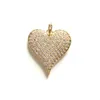 5st Cubic Zirconia Paled Heart Charms Pendant For Women Armband Halsband Bangle Making Gold Plated Handcraft Jewelry Accessory 240222