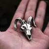 Pendant Necklaces Fashion Gothic Goat Skull Stainless Steel Unique Satan Necklace For Men Punk Animal Amulet Jewelry Gift Drop