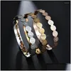 Bangle Stainless Steel San Benito Medal Bracelet For Women Rose Gold/Gold/Sier Color Metal St Benedict Adjustable Drop Delive Delive Dhpa9