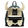 Loki Pu Leather Backpack Horn Travel Laptop Bags SchoolBags Adults Adults Handbag Wallet Birthday Gifts271c