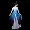 Bühnenkleidung Traditionelle chinesische Vintage Hanfu Frauen Blumendruck Qipao Kleid Alter Volkstanz Streetwear Performance Drop Lieferung A Otect