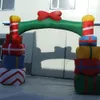 wholesale 8mWx4.5mH (26x15ft) avec ventilateur Arche de Noël gonflable géante de style château avec boîte-cadeau de pompe Installation facile de l'arche d'événement pour la décoration extérieure de la pelouse