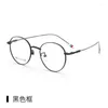 Lunettes de soleil Cadres 48mm Non Magnétique Titane Plein Cadre Circulaire Lunettes Pour Hommes Et Femmes Anti Bleu Prescription Lunettes 96026