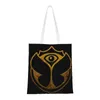 Boodschappentassen Aangepaste Tomorrowland Party Canvas Dames Draagbare Boodschappen Elektronische Dance Festival Tote Shopper