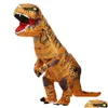 Costume de thème de haute qualité mascotte gonflable T Rex Cosplay dinosaure Costumes d'Halloween pour femmes Adt enfants Dino dessin animé livraison directe Dharb