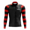 Vestes de course Maillots de cyclisme d'hiver Maillot en polaire thermique pour hommes Vêtements de l'équipe professionnelle Manches rayées colorées Vêtements de vélo de route en plein air