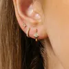 Stud Earrings 3Pcs Small Hooped Sets 14K Gold Retro Emo Accessories 925 Sterling Silver Y2K Jewelry Stars Diamond Women Birthday Gift