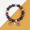 Strand E15E Vintage Glaze Beads Bracelet Ethnic Wrist Jewelry Incenses Ashes